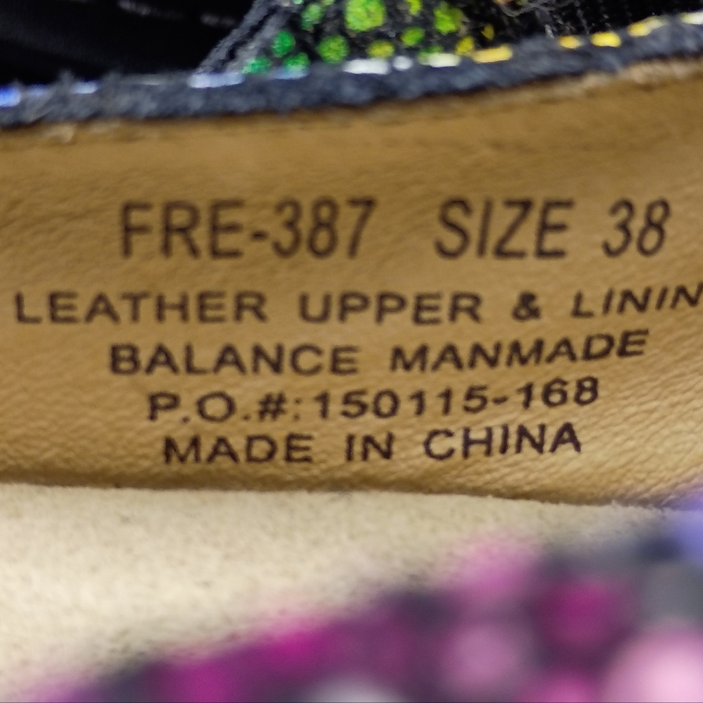 NEW Alegria Leather Slingback Mary Janes Color Freesia Rainbow Mosaic  38 - Picture 11 of 12